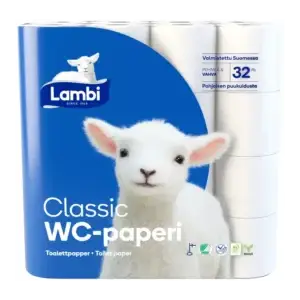 Lambi toalett classic vit 32 rullar